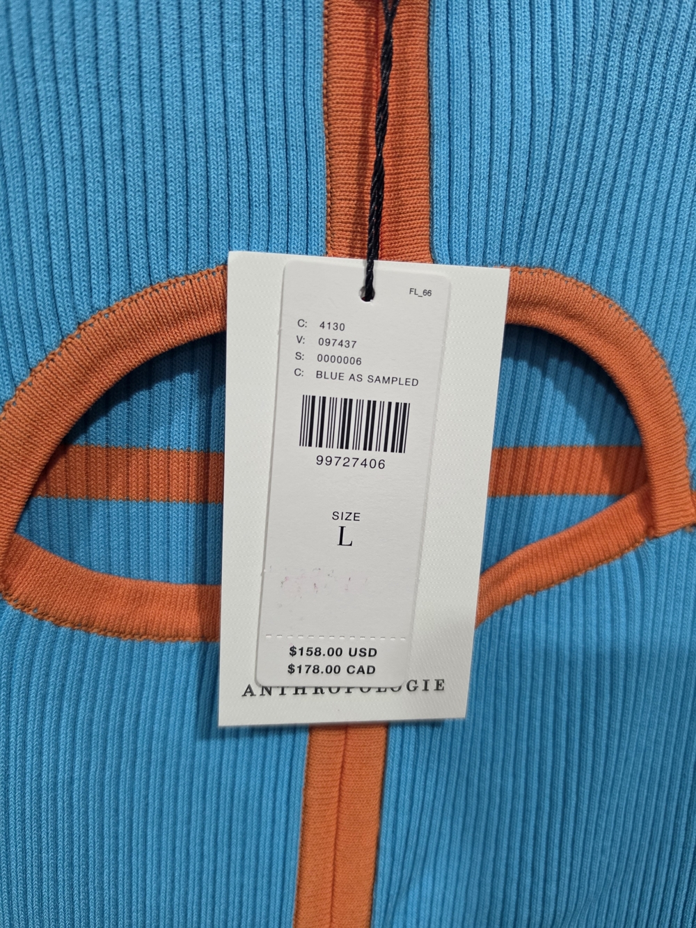 Anthro x Siempre Knit Contrast Midi Dress L NWT - Picture 6 of 9